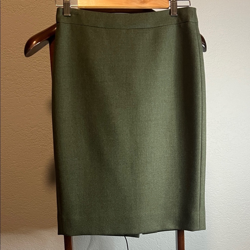 J. Crew Olive Pencil Skirt